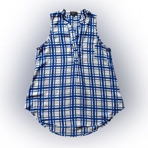 Papermoon Stitch Fix Blue and White Checkered Tank Top